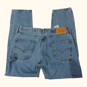 Levi’s Altered 502 Men’s Carpenter Patchwork Jeans Size 34X30 Hippie Grunge